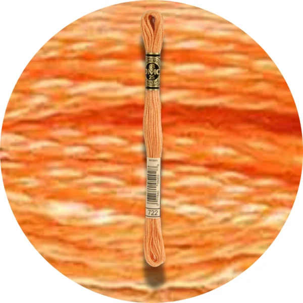 DMC Mouliné Spécial 25 Broderigarn, Ensfarvet, Røde/Gule/Orange nuancer
